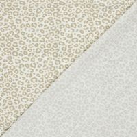 Musselin Panther beige: bedruckte Vorderseite und helle Rückseite im Vergleich Musselin Panther beige: bedruckte Vorderseite und helle Rückseite im Vergleich