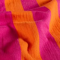 Musselin Stoff Streifen orange pink, weich drapiert Musselin Stoff Streifen orange pink, weich drapiert