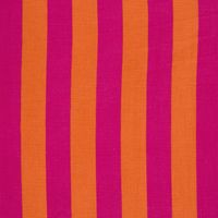 Musselin Stoff Streifen orange pink, flach ausgebreitet mit Musterrapport Musselin Stoff Streifen orange pink, flach ausgebreitet mit Musterrapport