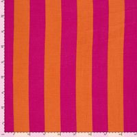 Musselin Stoff Streifen orange pink mit Maßstab, 150cm Stoffbreite Musselin Stoff Streifen orange pink mit Maßstab, 150cm Stoffbreite