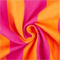 Musselin Stoff Streifen orange pink 1,50m Breite Musselin Stoff Streifen orange pink, zur Spirale gedreht