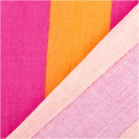 Musselin Stoff Streifen orange pink 1,50m Breite Musselin Stoff Streifen orange pink: Vorderseite und hellere Rückseite im Vergleich