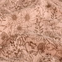 Musselin Stoff Blumen altrosa braun, weich drapiert Musselin Stoff Blumen altrosa braun, weich drapiert