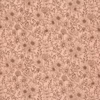 Musselin Stoff Blumen altrosa braun, flach ausgebreitet mit Musterrapport Musselin Stoff Blumen altrosa braun, flach ausgebreitet mit Musterrapport