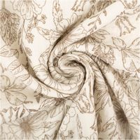 Musselin Stoff Blumen wollweiß beige 1,50m Breite Musselin Stoff Blumen wollweiß beige, zur Spirale gedreht