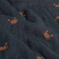 Musselin Stoff Krebse marineblau, weich drapiert Musselin Stoff Krebse marineblau, weich drapiert