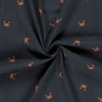 Musselin Stoff Krebse marineblau, gerafft für den Fall des Stoffes Musselin Stoff Krebse marineblau, gerafft für den Fall des Stoffes