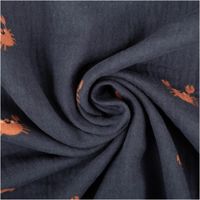 Musselin Stoff Krebse marineblau 1,50m Breite Musselin Stoff Krebse marineblau, zur Spirale gedreht