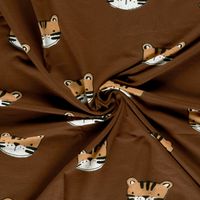 French Terry Stoff Tiger braun, gerafft für den Fall des Stoffes French Terry Stoff Tiger braun, gerafft für den Fall des Stoffes