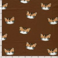 French Terry Stoff Tiger braun mit Maßstab, 150cm Stoffbreite French Terry Stoff Tiger braun mit Maßstab, 150cm Stoffbreite