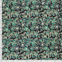 Voile Stoff Batik Blumen indigoblau mit Maßstab, 145cm Stoffbreite Voile Stoff Batik Blumen indigoblau mit Maßstab, 145cm Stoffbreite