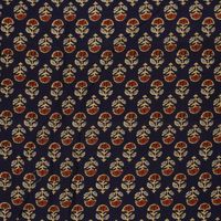 Voile Stoff Batik Ornamente marineblau, flach ausgebreitet mit Musterrapport Voile Stoff Batik Ornamente marineblau, flach ausgebreitet mit Musterrapport
