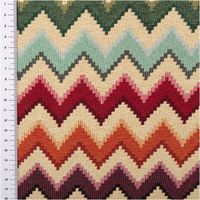Jacquard Stoff Gobelin Zickzack beige bunt 1,40m Breite Jacquard Gobelin Zickzack beige bunt mit Maßband zur Höhe der Zacken