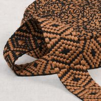 Gurtband Ethno Rautenmuster rostbraun schwarz 3,8cm Breite Gurtband mit Rautenmuster im Ethno-Stil in Rostbraun und Schwarz, 3,8 cm breit, aufgerollt