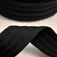 Gurtband gepolstert gesteppt Rucksackband schwarz 3,5cm Breite Gepolstertes, gestepptes Gurtband in Schwarz, 3,5 cm breit, aufgerollt