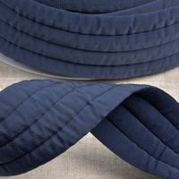 Gurtband gepolstert gesteppt Rucksackband marineblau 3,5cm Breite Gepolstertes, gestepptes Gurtband in Marineblau, 3,5 cm breit, aufgerollt