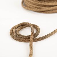 Kordel Kettengeflecht flach Metallic messing 8mm Breite metallic messingfarbene Kordel in Kettengeflecht zur Spirale gelegt