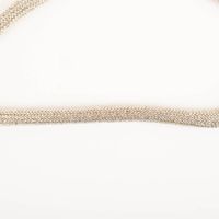 Kordel Kettengeflecht flach Metallic hellgold champagner 8mm Breite detailaufnahme eines flachen kettengeflechts in metallic champagner auf weißem hintergrund