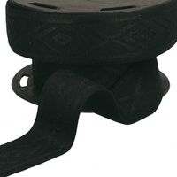 Gummiband Glitzer Rauten geometrisch schwarz silber 4cm Breite Breites Gummiband in Schwarz mit silbernem Glitzer-Rautenmuster, 4 cm breit, auf der Spule