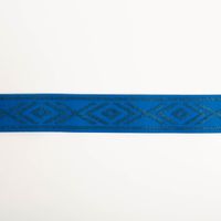 Gummiband Glitzer Rauten geometrisch königsblau silber 4cm Breite breites, königsblaues Gummiband mit silberfarbenem geometrischem Muster, flach ausgebreitet