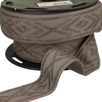 Gummiband Glitzer Rauten geometrisch hellbraun taupe silber 4cm Breite Breites Gummiband in Hellbraun mit silbernem Glitzer-Rautenmuster, 4 cm breit, auf der Spule