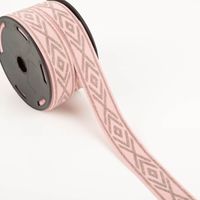 Gummiband Glitzer Rauten geometrisch altrosa silber 4cm Breite elastisches Band mit Rauten in silber und altrosa auf Rolle, geometrisches Muster