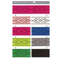 Farbübersicht S2168B40 Farbübersicht des Gummibands mit geometrischem Glitzer-Rautenmuster in allen Farben, 4 cm breit
