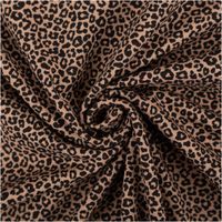 Jersey Stoff Baumwolljersey Mini Leo Leomuster taupe schwarz 1,5m Breite Leopardenmuster Stoff in Nahaufnahme