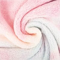 Teddystoff Teddyplüsch Rainbow Batik pastell rosa hellblau gelb 1,5m Breite Gefalteter Stoff in Pastelltönen, rosa und weiß.