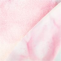 Teddystoff Teddyplüsch Rainbow Batik pastell rosa hellblau gelb 1,5m Breite Nahaufnahme von rosa Stoff mit zwei verschiedenen Texturen