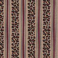 Dekostoff Baumwolle Canvas Halbpanama Leoli2 Leo Streifen beige bordeaux 1,50m Breite Dekostoff Halbpanama mit senkrechten Streifen in Beige und Bordeaux und schmalen Leopardenmuster-Bahnen