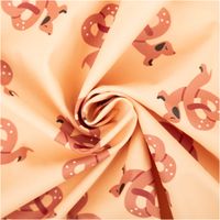 Beschichteter Stoff Alsachien Dackel Brezel beige karamell, zur Spirale gedreht