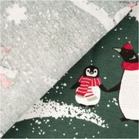 Gewebemuster mit Pinguinen und Schneemotiven