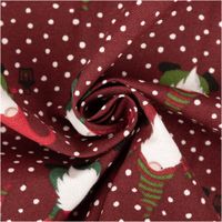 Weihnachtsstoff Dekostoff Halbpanama Jolly Tomte Wichtel Gnome weinrot 1,40m Breite Roter Stoff mit weißen Punkten und Weihnachtsmotiv