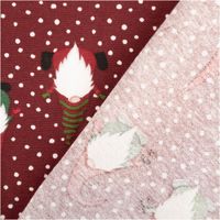 Weihnachtsstoff Dekostoff Halbpanama Jolly Tomte Wichtel Gnome weinrot 1,40m Breite Stoffmuster mit Weihnachtswichteln und Schneeflocken