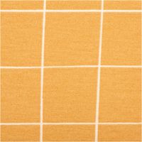 Dekostoff Halbpanama Freehand Grid Lines Gitterlinien Karo senfgelb 1,40m Breite Nahaufnahme des Dekostoffs Freehand Grid Lines: handgezeichnetes weißes Karo auf Senfgelb