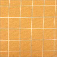Dekostoff Halbpanama Freehand Grid Lines Gitterlinien Karo senfgelb 1,40m Breite Dekostoff Halbpanama Freehand Grid Lines mit weißen Gitterlinien auf Senfgelb, flach ausgebreitet