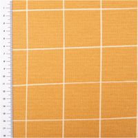 Dekostoff Halbpanama Freehand Grid Lines Gitterlinien Karo senfgelb 1,40m Breite Dekostoff Freehand Grid Lines senfgelb mit Maßband zur Größe der Karos