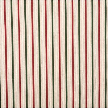 Weihnachtsstoff Dekostoff Halbpanama Leinenlook Little Xmas Stripe Streifen natur rot grün 1,40m Breite Weihnachtsstoff Halbpanama Little Xmas Stripe mit roten und grünen Streifen auf Natur im Leinenlook, flach ausgebreitet