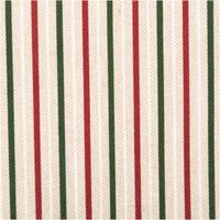 Weihnachtsstoff Dekostoff Halbpanama Leinenlook Little Xmas Stripe Streifen natur rot grün 1,40m Breite Nahaufnahme des Dekostoffs Little Xmas Stripe: rote und dunkelgrüne Streifen auf naturfarbenem Grund