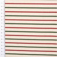 Weihnachtsstoff Dekostoff Halbpanama Leinenlook Little Xmas Stripe Streifen natur rot grün 1,40m Breite Dekostoff Little Xmas Stripe Streifen rot mit Maßband zur Breite der Streifen