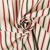 Weihnachtsstoff Dekostoff Halbpanama Leinenlook Little Xmas Stripe Streifen natur rot grün 1,40m Breite Dekostoff Little Xmas Stripe Streifen rot, zur Spirale gedreht