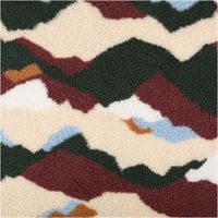 Teddy Stoff Sherpa Fleece abstrakte Wellen bordeauxrot bunt 1,50m Breite Nahaufnahme von weichem Sherpa Fleece Stoff mit abstrakten Wellen in bordeauxrot, grün und creme