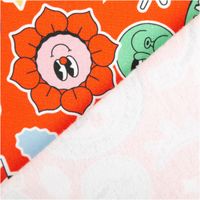 Sweat Stoff angeraut Holly Weihnachten Retro Comic Figuren rot grün von Swafing 1,50m Breite rote und grüne Sweatstoff Comic-Muster Vorder- und Rückseite sichtbar