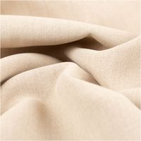 Verdunkelungsstoff Blackout Thermostoff Meterware Naturoptik meliert Easy Care uni sand 295cm Breite mit Bleiband sandfarbener Stoff in unregelmäßigen Falten gelegt, Nahaufnahme der textilen Struktur