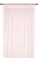 Vorhang Schal mit Stangendurchzug transparent feine Streifen rosa 140x240cm Transparenter Vorhang in Rosa mit Stangendurchzug an einer Gardinenstange, Gesamtansicht vor hellem Hintergrund
