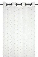 Vorhang Ösenvorhang transparent mit Herzen weiß beige 140x240cm Transparenter Ösenvorhang in Weiß mit kleinen Herzen in Beige an einer Gardinenstange, Gesamtansicht