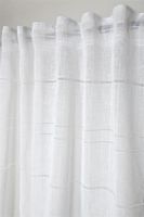 Vorhang Schal mit Multifunktionsband Leinenoptik Querstreifen weiß 140x240cm Oberer Rand des Vorhangs in Weiß mit Multifunktionsband und verdeckten Schlaufen auf der Stange