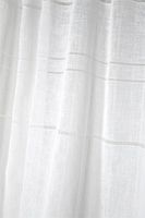 Vorhang Schal mit Multifunktionsband Leinenoptik Querstreifen weiß 140x240cm Nahaufnahme der halbtransparenten Leinenoptik in Weiß mit durchbrochenen Querstreifen