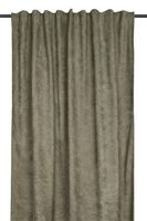 Thermovorhang Dandy Cord mit Multifunktionsband khaki 140x260cm Thermovorhang Dandy aus Cord in Khaki mit Multifunktionsband an einer Gardinenstange, Gesamtansicht vor hellem Hintergrund